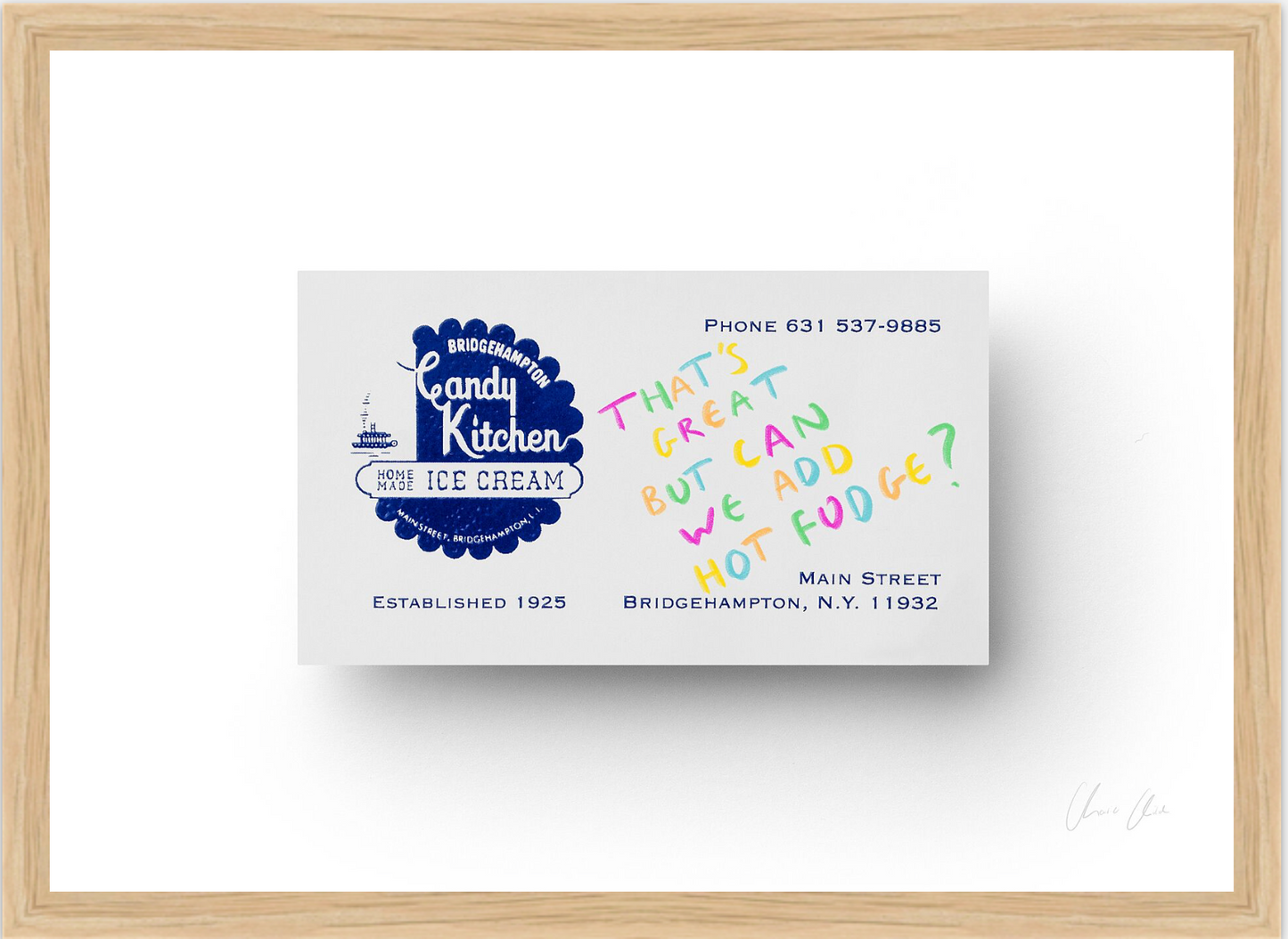 Card at Candy Kitchen