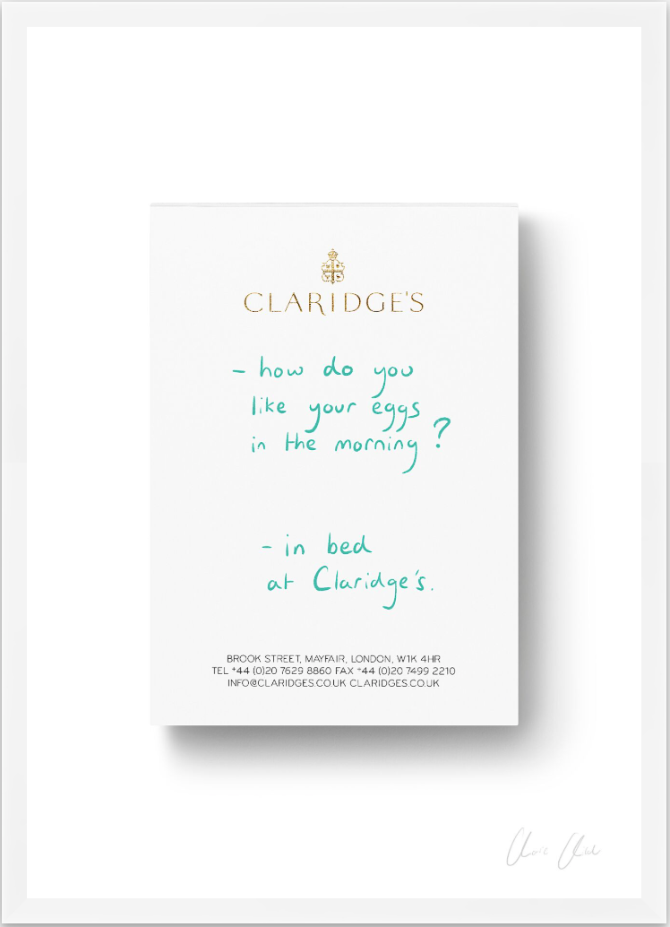 Notepad at Claridge's