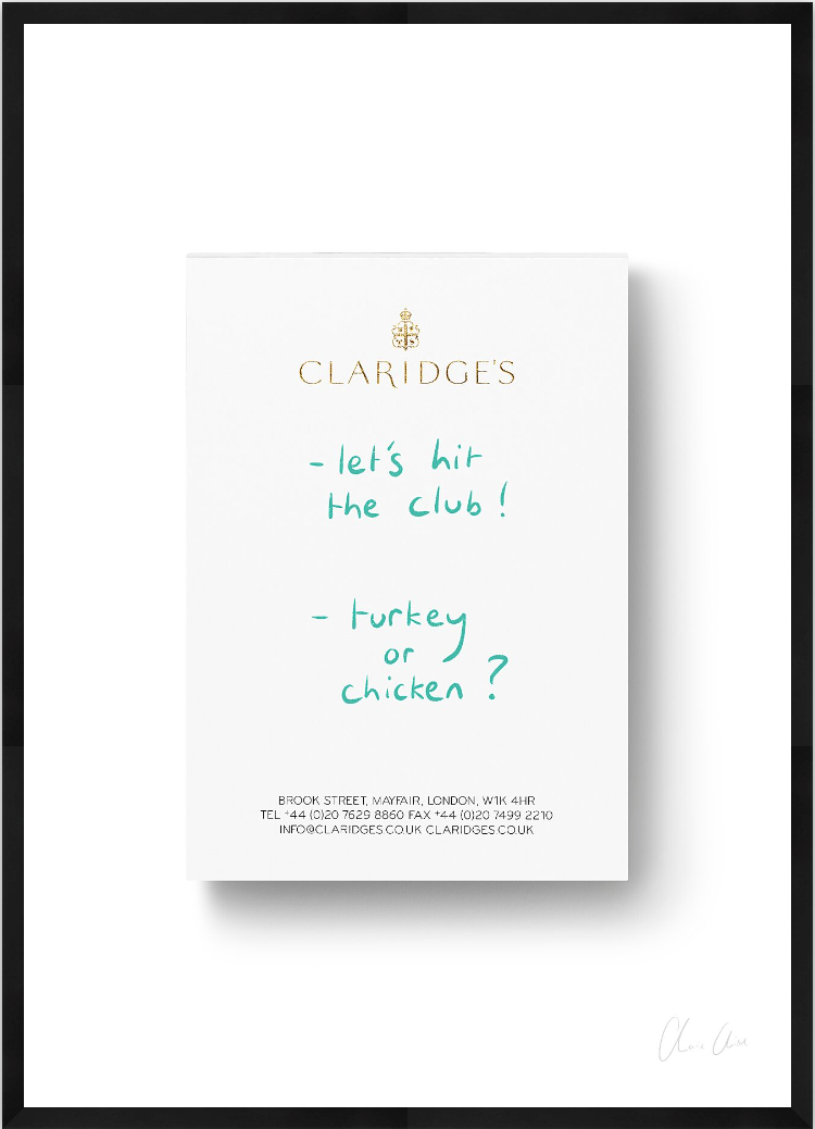 Notepad at Claridge's