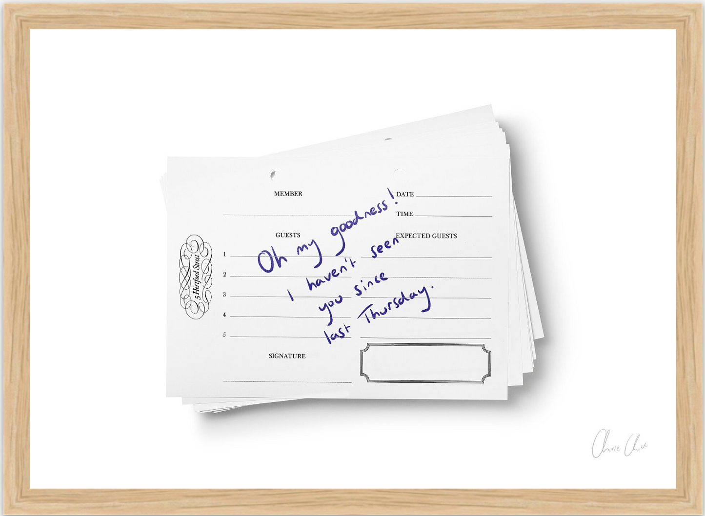 Guestbook at 5 Hertford Street