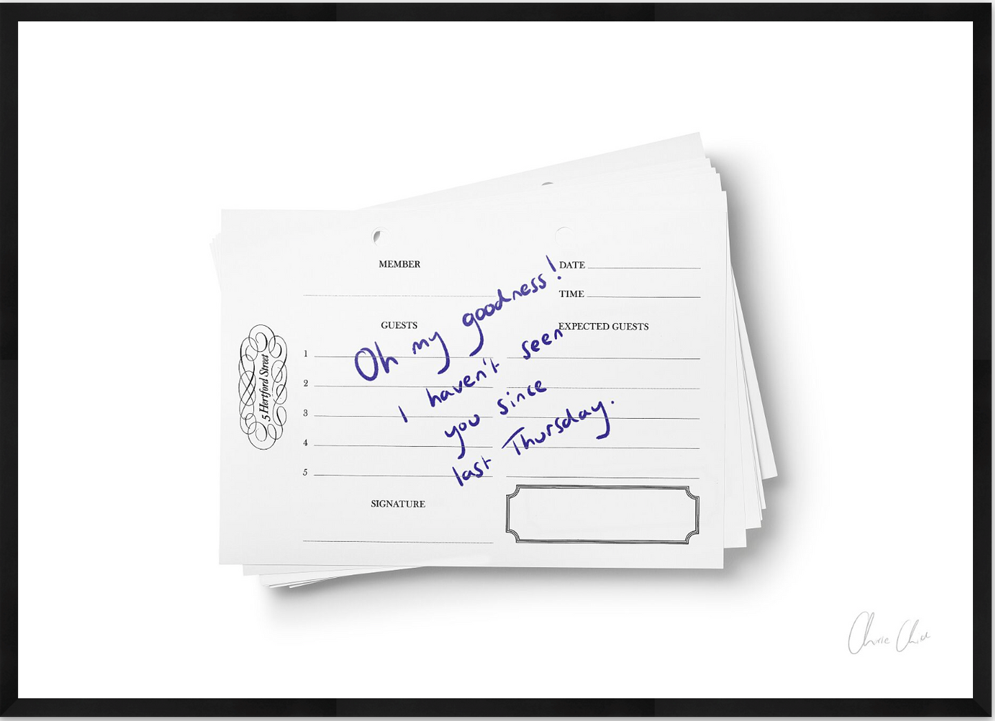 Guestbook at 5 Hertford Street