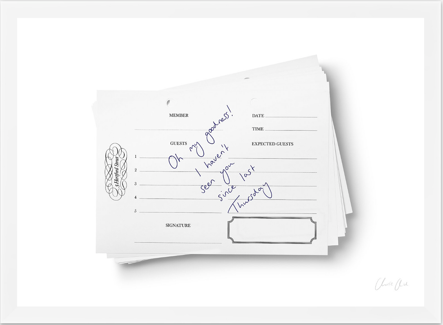 5 Hertford Street Guestbook i