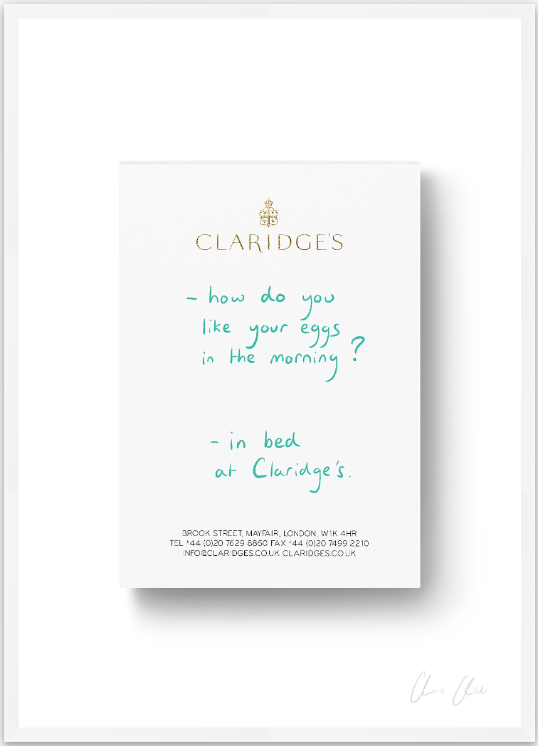 Notepad at Claridge's