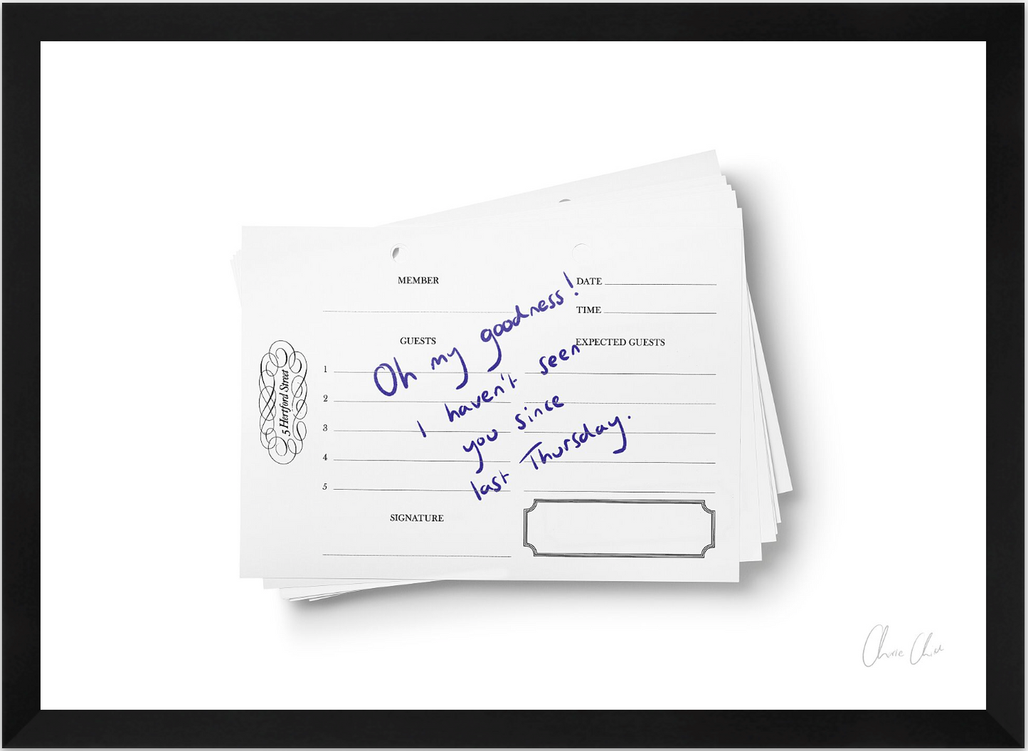 Guestbook at 5 Hertford Street