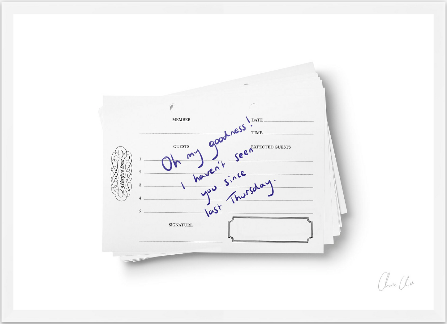 Guestbook at 5 Hertford Street