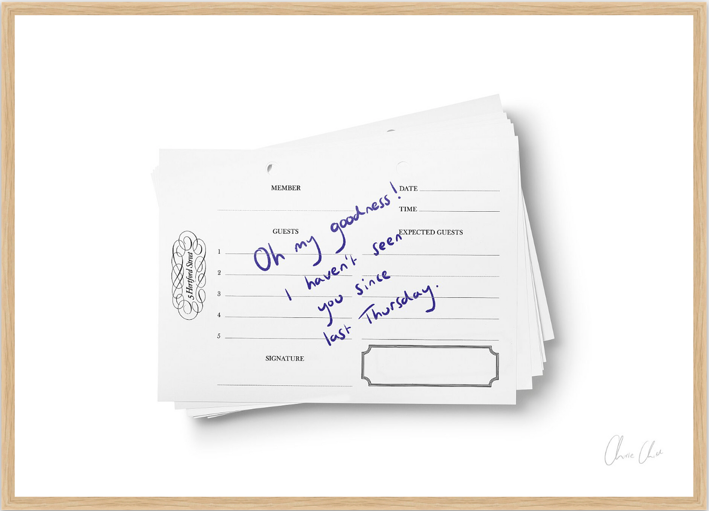 Guestbook at 5 Hertford Street